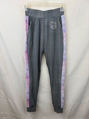 Emma & Elsa Juniors Gray Joggers with Pastel Tie-Dye Side Panels unicorns 12